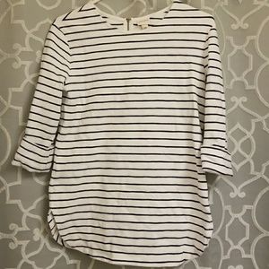 White and Navy Striped Top